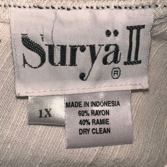 Vintage Surya II Sleeveless Dress Size 1X Ivory Boho Travel Buttons - Picture 3 of 10